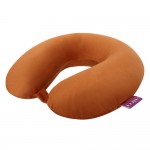 VIAGGI U Shape Round Memory Foam Soft Travel Neck Pillow for Neck Pain Relief Cervical Orthopedic Use Comfortable Neck Rest Pillow - Tangerine
